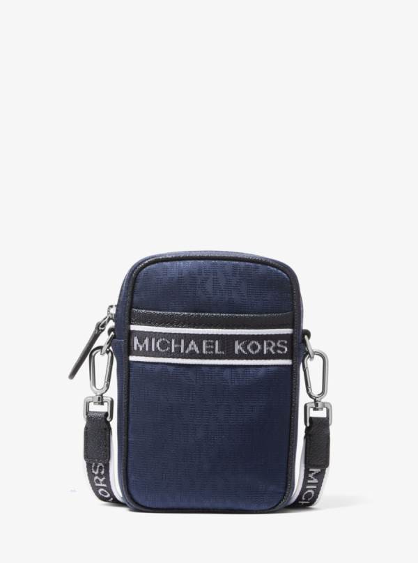 Panske Crossbody Kabelka Michael Kors Kent Logo Jacquard Smartphone Indigo - Tasky Michael Kors Akcia | BIHUX-1625